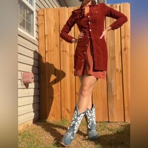 Forever 21 Rust Long Sleeve Dress